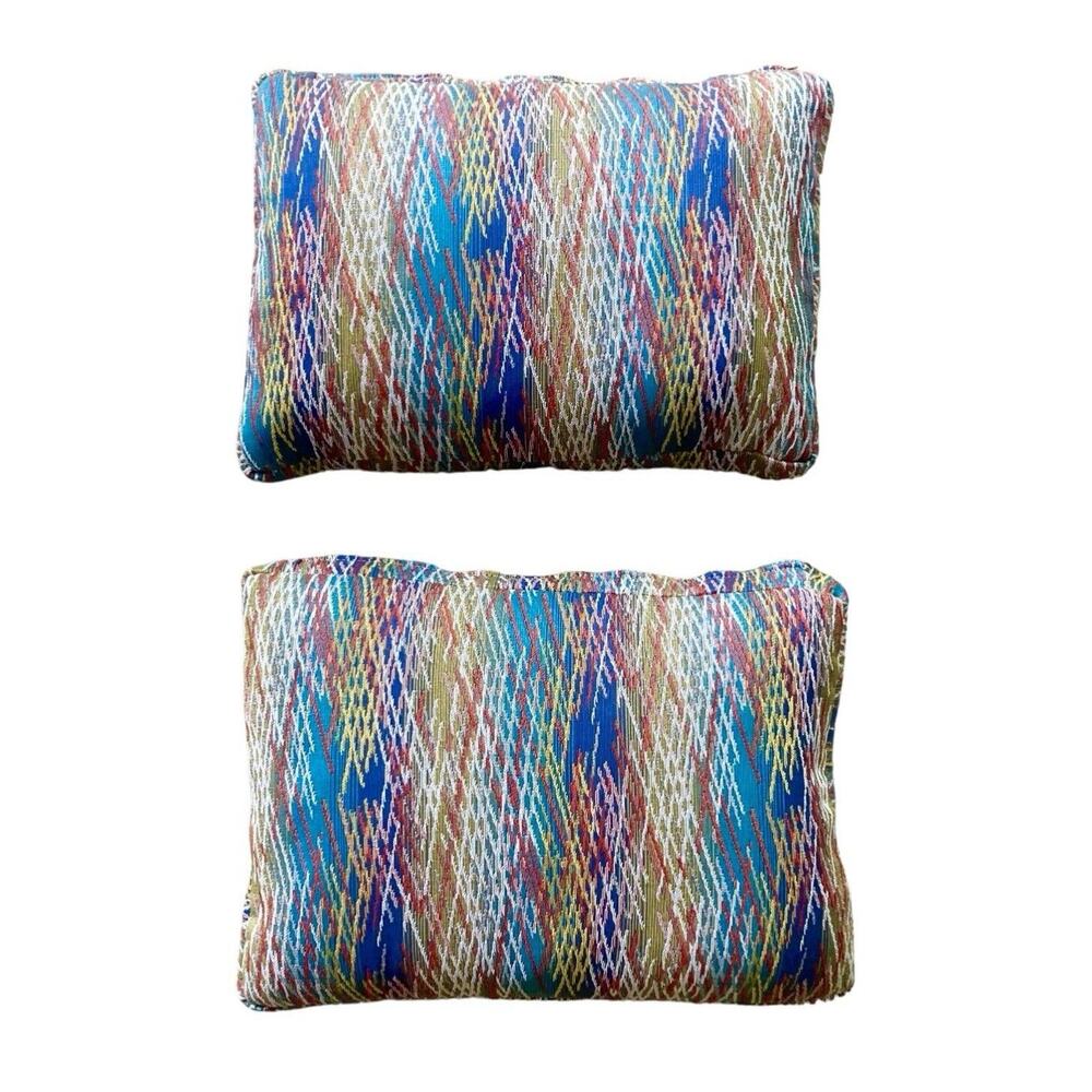 Jonathan Louis 2 Abstract Colorful Waterfowl Feather Rectangle Pillow Throws 20”